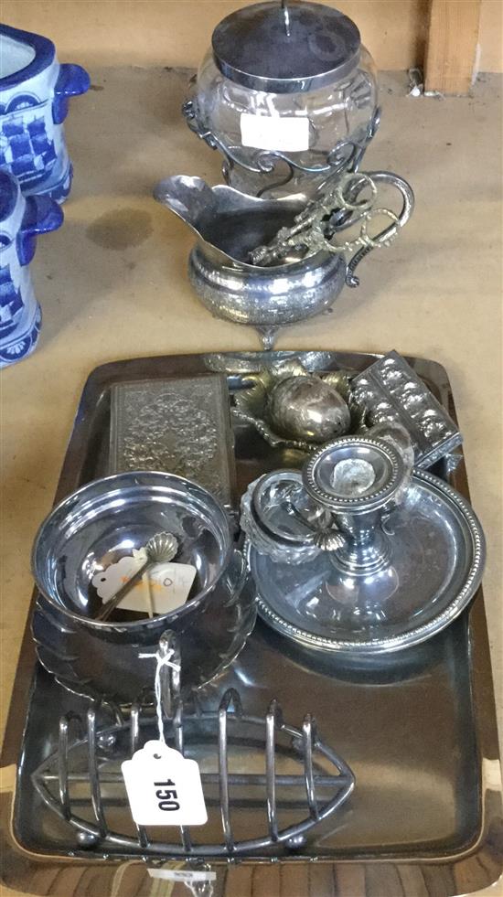 Persian silver cigarette box and other items